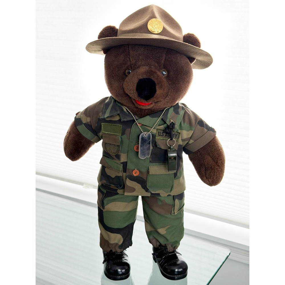 Bear Forces of America US Army Teddy Bear 21" Made in USA Military Camo Rare - Picture 2 of 16